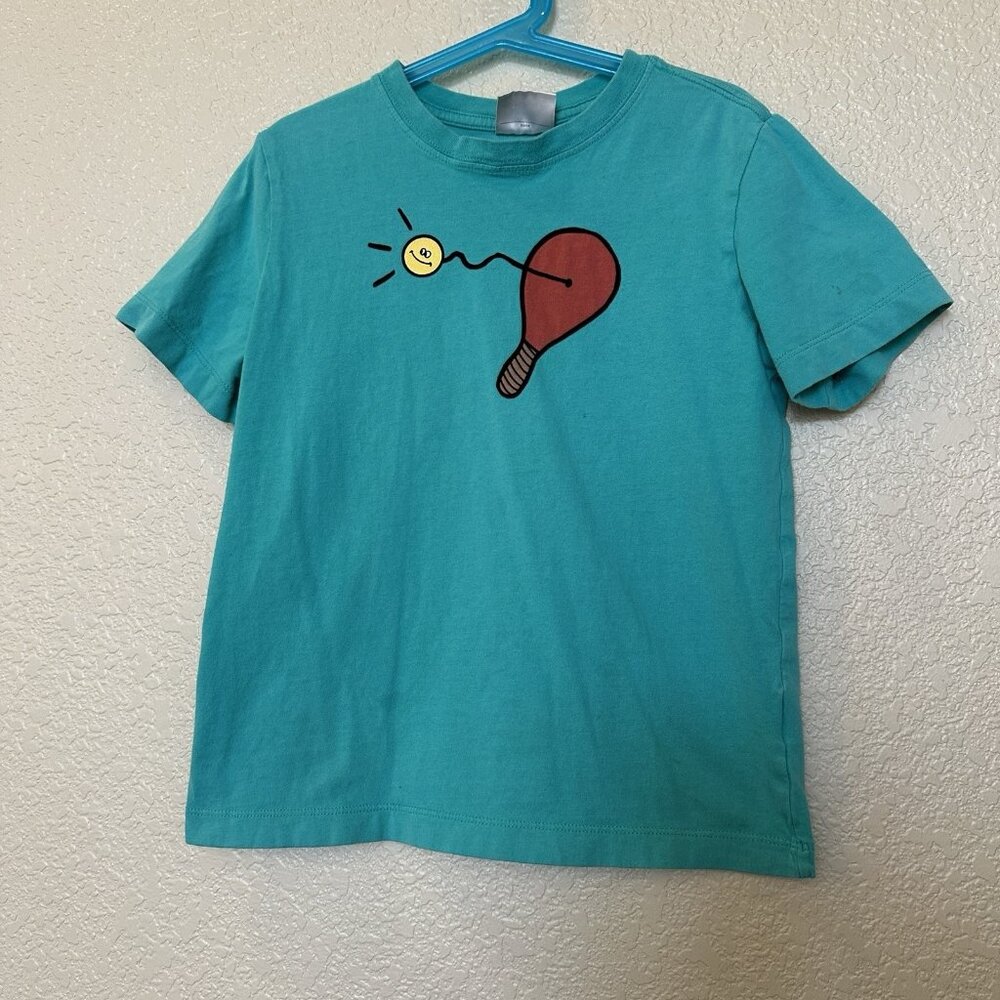Hanna Anderson Boys T-shirt Paddle Ball Graphic Print Blue 6-7 Years‎ READ